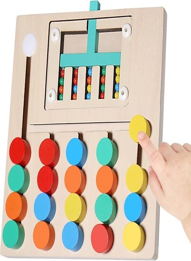 SMARTTHINKER Smart Thinker Toys Color Matching Puzzle, Montessori Slide Puzzle Game Brain Teasers Logic Game Preschool Educational Learning Toys for Kids Boys Girls 3 + Years Old (5 Color) (Montessori Puzzle) - Image 1